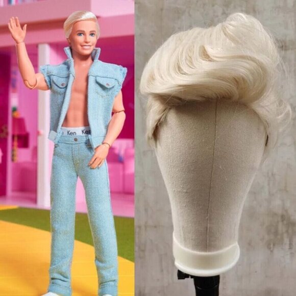 Ken Cosplay Costume  Men's Blonde Barbie Synthetic Wig - Picture 1 of 6